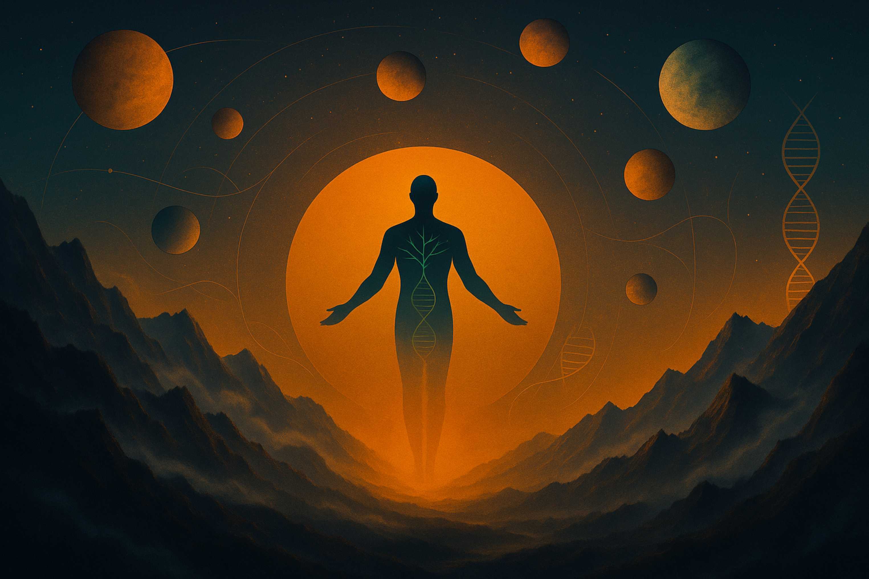 Helios Intelligence - Cosmic evolution and space exploration representing the future of human consciousness beyond Earth